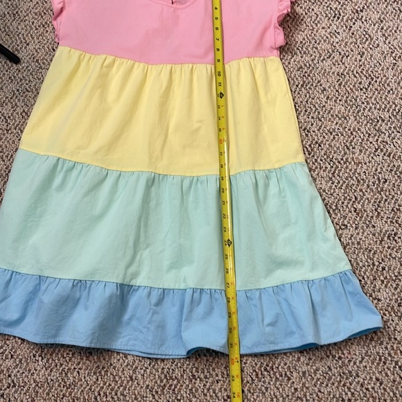 Simply Southern Colorblock Pastel Babydoll Dress with Ruffle Sleeves. Small. EUC - Picture 6 of 10